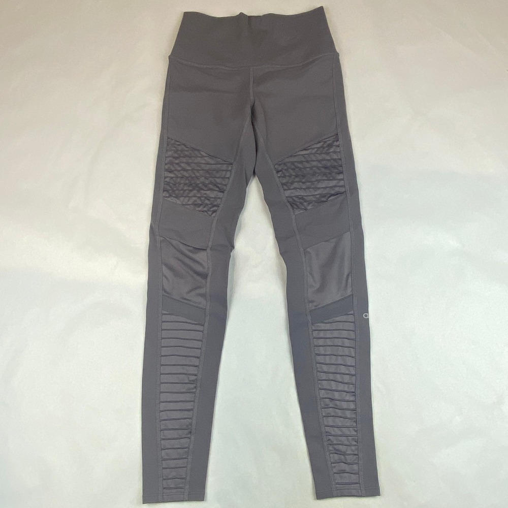 Alo Yoga High Waist Moto Leggings Pants Purple Dusk Small Mesh